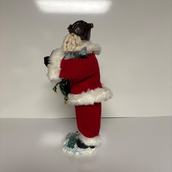 Aviator Santa Figurine Holiday Decor Airplanes Christmas Vintage 16.5" - Picture 3 of 9